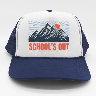 SchoolS Out For Summer Happy Last Day Mountain Sunset Gift Trucker Hat