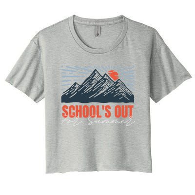 SchoolS Out For Summer Happy Last Day Mountain Sunset Gift Women's Crop Top Tee