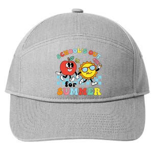 Schools Out For Summer Graduation Teacher Retro Groovy 7-Panel Snapback Hat