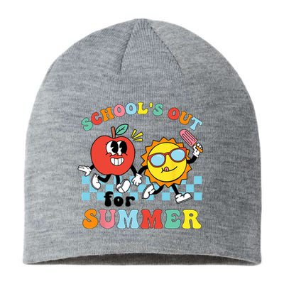 Schools Out For Summer Graduation Teacher Retro Groovy Sustainable Beanie