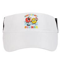 Schools Out For Summer Graduation Teacher Retro Groovy Adult Drive Performance Visor