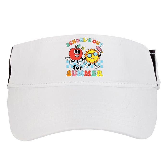 Schools Out For Summer Graduation Teacher Retro Groovy Adult Drive Performance Visor