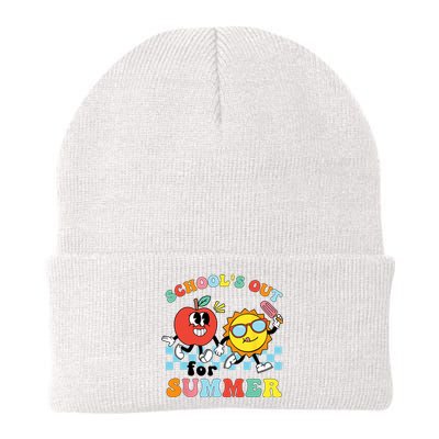 Schools Out For Summer Graduation Teacher Retro Groovy Knit Cap Winter Beanie