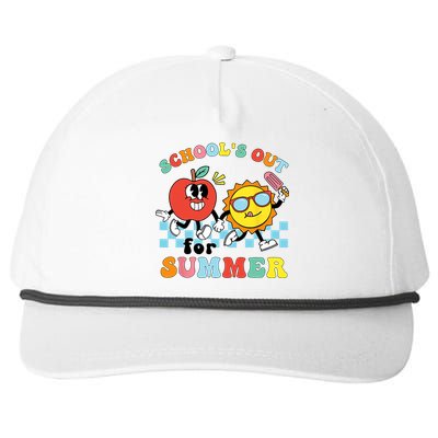 Schools Out For Summer Graduation Teacher Retro Groovy Snapback Five-Panel Rope Hat