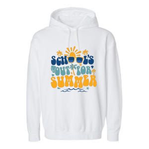 Schools Out For Summer Vacation Retro Last Day Of School Garment-Dyed Fleece Hoodie