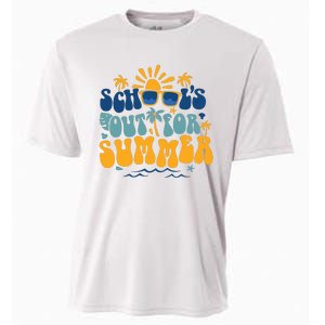 Schools Out For Summer Vacation Retro Last Day Of School Cooling Performance Crew T-Shirt