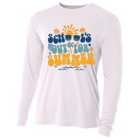 Schools Out For Summer Vacation Retro Last Day Of School Cooling Performance Long Sleeve Crew