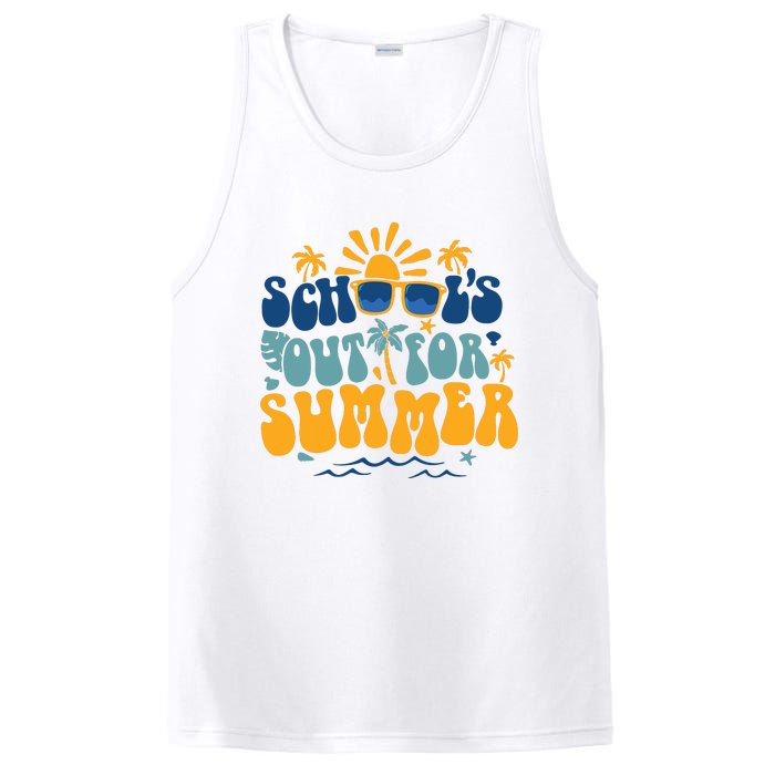 Schools Out For Summer Vacation Retro Last Day Of School PosiCharge Competitor Tank