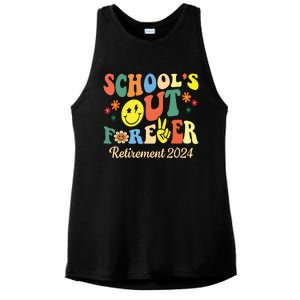 Schools Out Forever Gift Retired Teacher Retirement 2024 Ladies PosiCharge Tri-Blend Wicking Tank