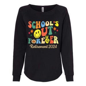 Schools Out Forever Gift Retired Teacher Retirement 2024 Womens California Wash Sweatshirt