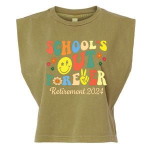 Schools Out Forever Gift Retired Teacher Retirement 2024 Garment-Dyed Women's Muscle Tee