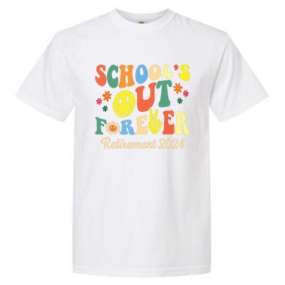 Schools Out Forever Gift Retired Teacher Retirement 2024 Garment-Dyed Heavyweight T-Shirt