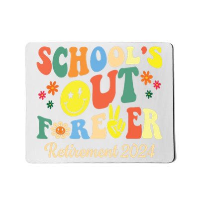 Schools Out Forever Gift Retired Teacher Retirement 2024 Mousepad