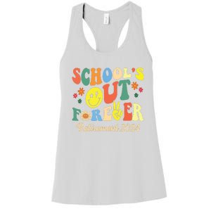 Schools Out Forever Gift Retired Teacher Retirement 2024 Women's Racerback Tank