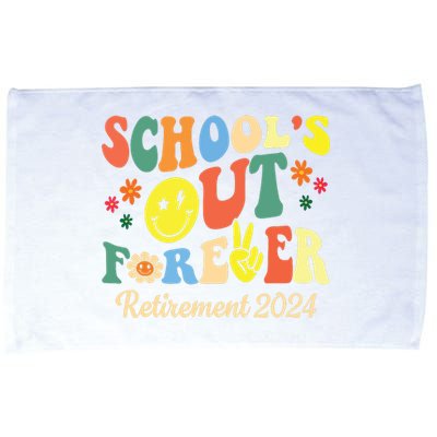 Schools Out Forever Gift Retired Teacher Retirement 2024 Microfiber Hand Towel