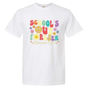 Schools Out Forever Retirement 2024 Retired Teacher Summer Garment-Dyed Heavyweight T-Shirt