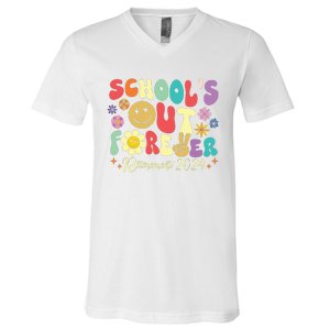 Schools Out Forever Retirement 2024 Retired Teacher Summer V-Neck T-Shirt