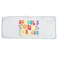 Schools Out Forever Retirement 2024 Retired Teacher Summer Large Microfiber Waffle Golf Towel