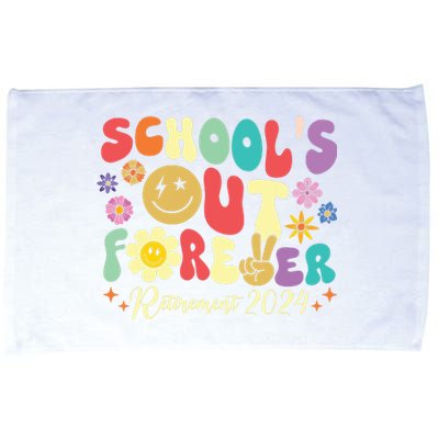 Schools Out Forever Retirement 2024 Retired Teacher Summer Microfiber Hand Towel