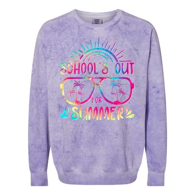 School's Out For Summer Tie Dye Colorblast Crewneck Sweatshirt