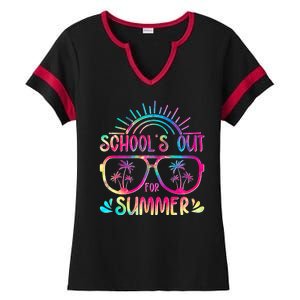 School's Out For Summer Tie Dye Ladies Halftime Notch Neck Tee