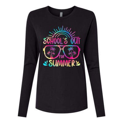 School's Out For Summer Tie Dye Womens Cotton Relaxed Long Sleeve T-Shirt