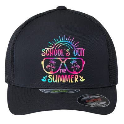 School's Out For Summer Tie Dye Flexfit Unipanel Trucker Cap