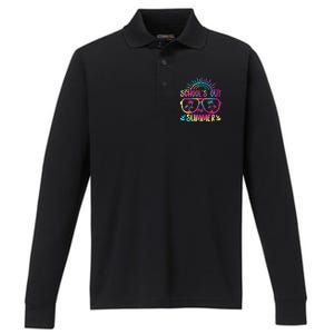 School's Out For Summer Tie Dye Performance Long Sleeve Polo