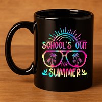 School's Out For Summer Tie Dye 11oz C Handle Ceramic Mug
