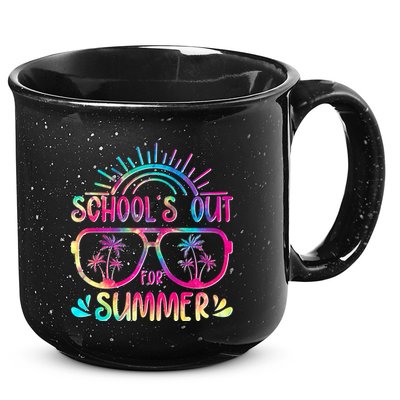 School's Out For Summer Tie Dye 15oz Campfire Ceramic Mug