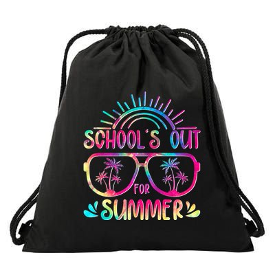 School's Out For Summer Tie Dye Drawstring Bag