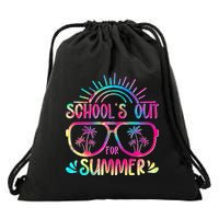 School's Out For Summer Tie Dye Drawstring Bag
