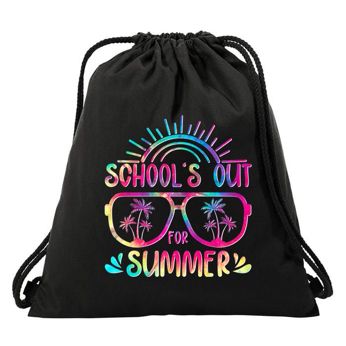 School's Out For Summer Tie Dye Drawstring Bag
