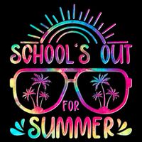 School's Out For Summer Tie Dye Flatbill Hat