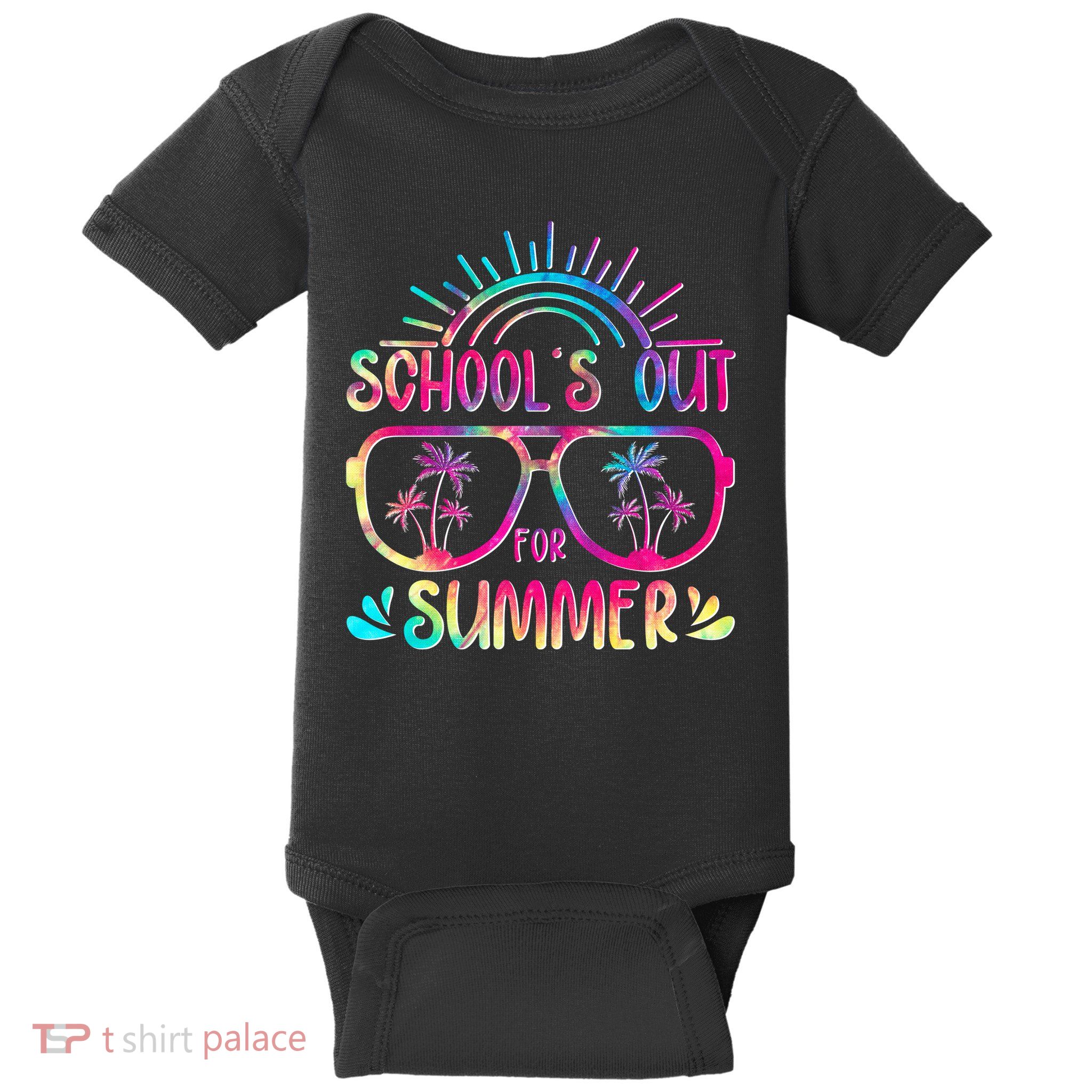 School's Out For Summer Tie Dye Baby Bodysuit