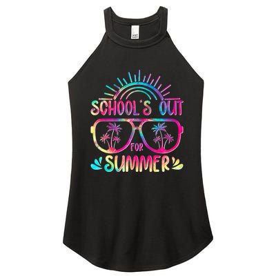 School's Out For Summer Tie Dye Women's Perfect Tri Rocker Tank