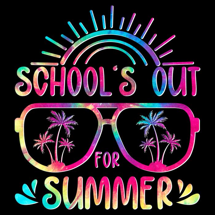 School's Out For Summer Tie Dye Womens T-Shirt