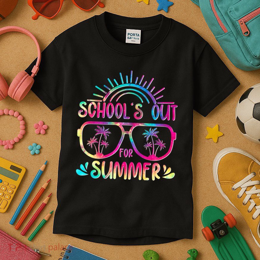 School's Out For Summer Tie Dye Kids T-Shirt