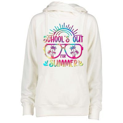 School's Out For Summer Tie Dye Womens Funnel Neck Pullover Hood