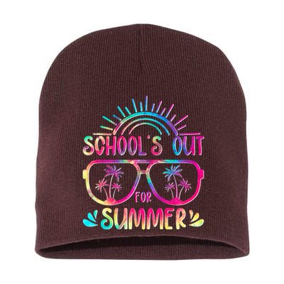 School's Out For Summer Tie Dye Short Acrylic Beanie