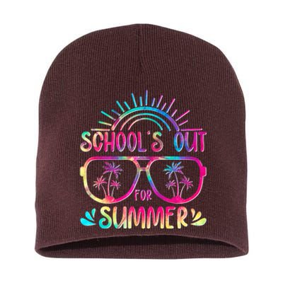 School's Out For Summer Tie Dye Short Acrylic Beanie