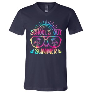 School's Out For Summer Tie Dye V-Neck T-Shirt