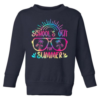 School's Out For Summer Tie Dye Toddler Sweatshirt