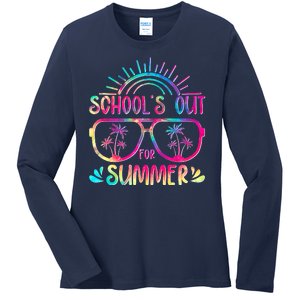 School's Out For Summer Tie Dye Ladies Long Sleeve Shirt