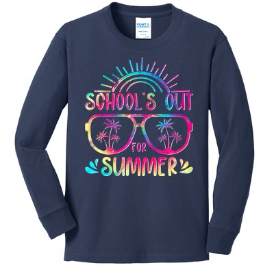 School's Out For Summer Tie Dye Kids Long Sleeve Shirt