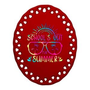 School's Out For Summer Tie Dye Ceramic Oval Ornament