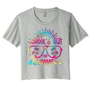 School's Out For Summer Tie Dye Women's Crop Top Tee