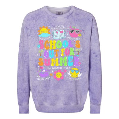 Schools Out For Summer Graduation Last Day Of School Teacher Colorblast Crewneck Sweatshirt