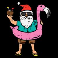 Santa On Flamingo Floatie Cute Christmas In July Xmas Summer Drawstring Bag