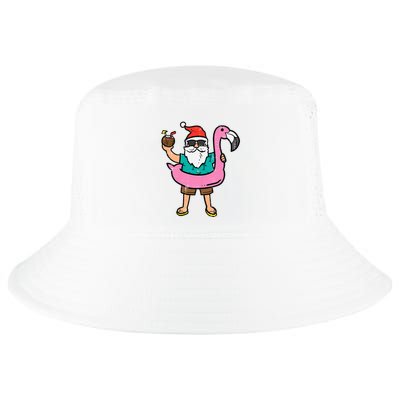 Santa On Flamingo Floatie Cute Christmas In July Xmas Summer Cool Comfort Performance Bucket Hat